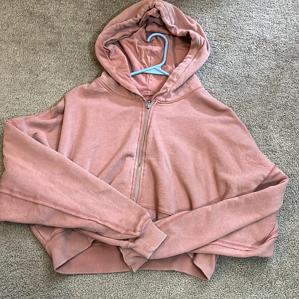 Cropped zip-up sweater